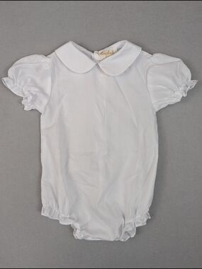 Rosalina Collections Romper White Peter Pan Collar Baby Girl Size 9 months